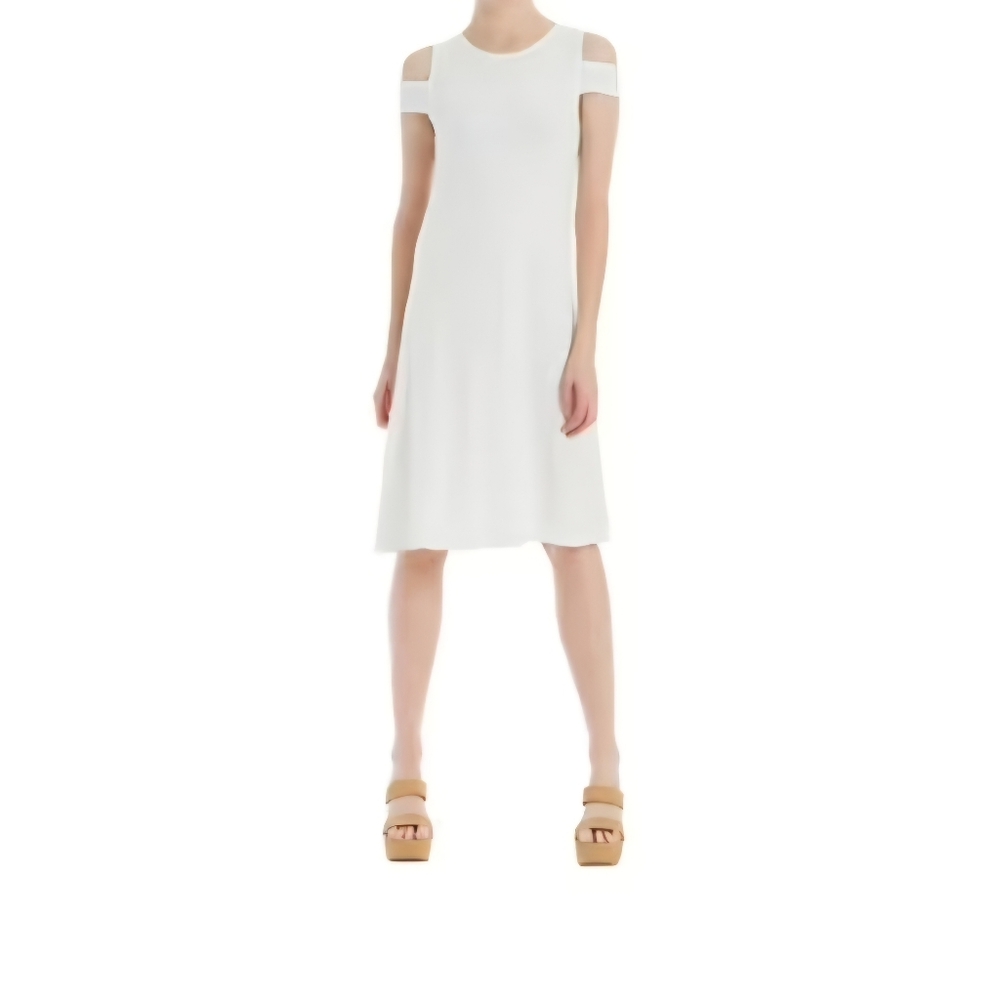 Max Studio White Cold Shoulder Mini Dress,Size S.